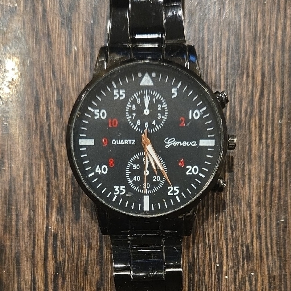Geneva Black Quartz Watch